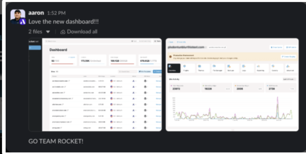 Rocket.net portal v2 feedback